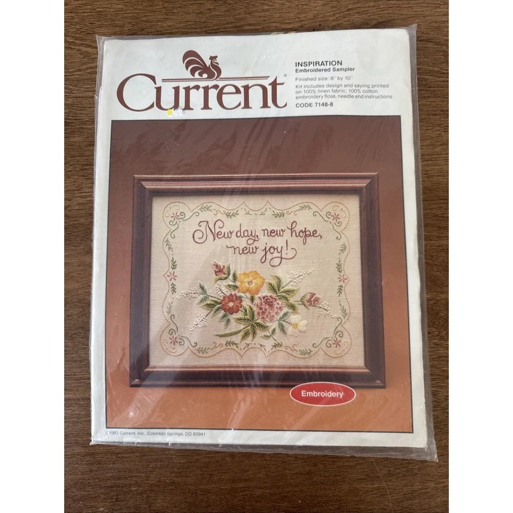 Vintage Inspiration Embroidered Kit #7148-8 New Day New Hope Current Sealed Kit